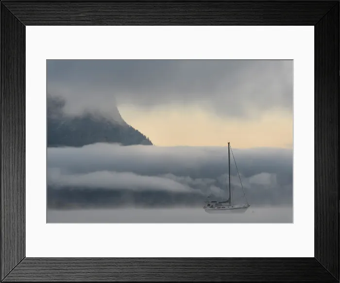 Framed Print : Foggy morning, Salmon Arm, British Columbia, Canada Framed Print : Foggy morning, Salmon Arm, British Columbia, Canada