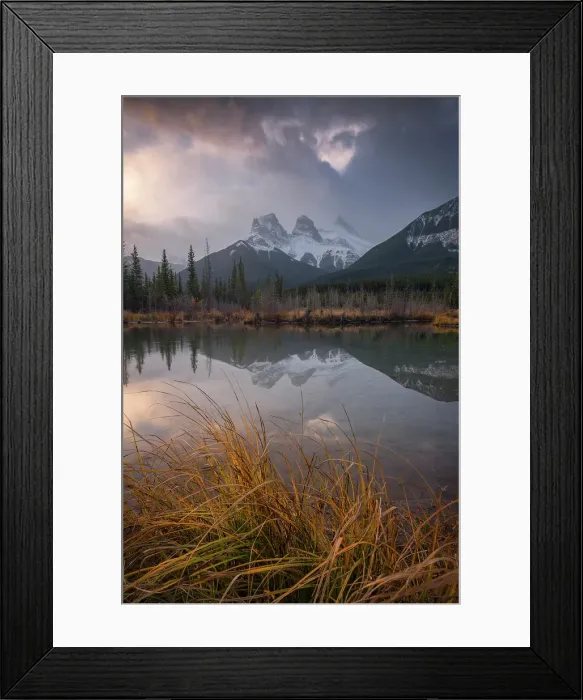 Framed Print : Three Sisters Mountains, Canmore, Alberta, Canada