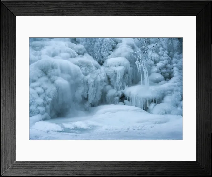 Framed Print : Frozen waterfall, Malakwa, British Columbia, Canada