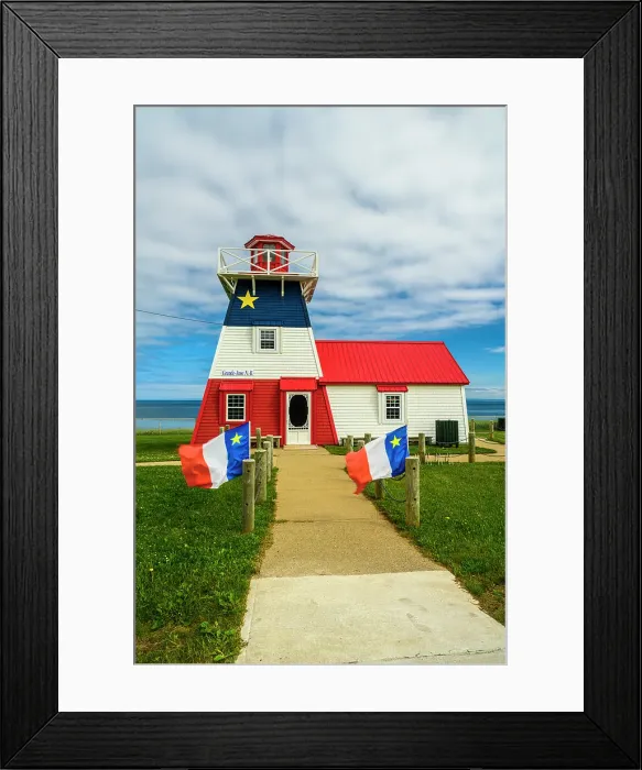 Framed Print : Acadian decor on buildings, Grand Anse, New Brunswick, Canada