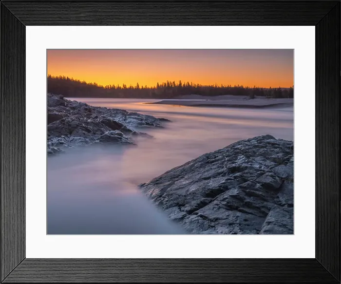 Framed Print : Daybreak on the Michipicoten River at Lake Superior near Wawa, Ontario, Canada Framed Print : Daybreak on the Michipicoten River at Lake Superior near Wawa, Ontario, Canada