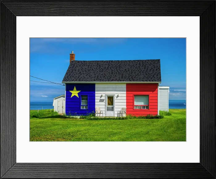Framed Print : Acadian decor on buildings, Grand Anse, New Brunswick, Canada