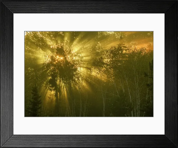 Framed Print : Sunbeams and dawn mists, Greater Sudbury, Ontario, Canada Framed Print : Sunbeams and dawn mists, Greater Sudbury, Ontario, Canada