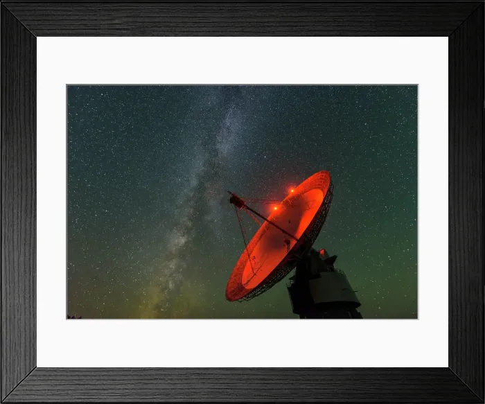 Framed Print : Night sky and the Radio telescope dish at Algonquin Radio Observatory, Algonquin Provincial Park, Nipissing Township, Ontario, Canada Framed Print : Night sky and the Radio telescope dish at Algonquin Radio Observatory, Algonquin Provincial Park, Nipissing Township, Ontario, Canada
