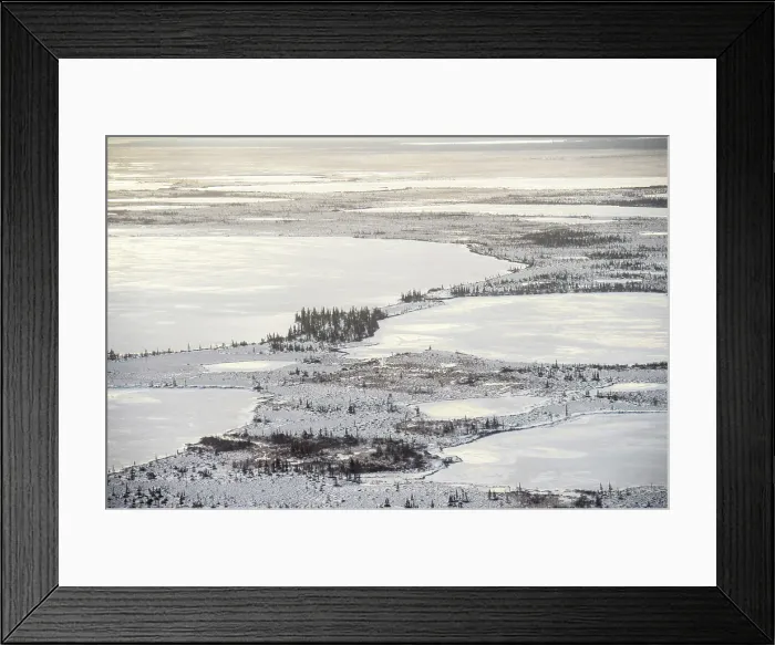 Framed Print : Hudson Bay lowlands at freeze-up from the air- Boreal trees and ponds, Churchill, Manitoba, Canada Framed Print : Hudson Bay lowlands at freeze-up from the air- Boreal trees and ponds, Churchill, Manitoba, Canada