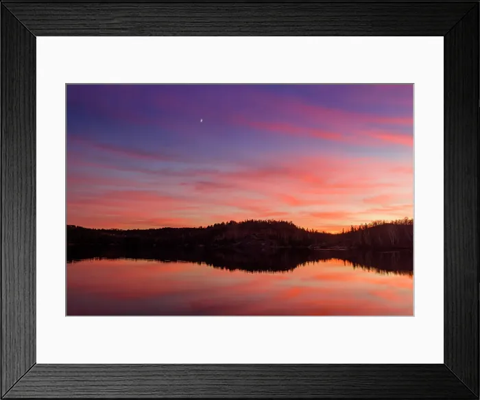 Framed Print : Simon Lake at sunset, Greater Sudbury, Ontario, Canada Framed Print : Simon Lake at sunset, Greater Sudbury, Ontario, Canada