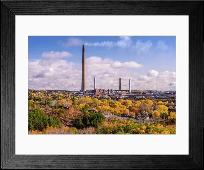 Framed Print : Town of Copper Cliff with Vale operations in the background, Greater Sudbury- Copper Cliff. Vale Central Tailings Facility, Ontario, Canada Framed Print : Town of Copper Cliff with Vale operations in the background, Greater Sudbury- Copper Cliff. Vale Central Tailings Facility, Ontario, Canada