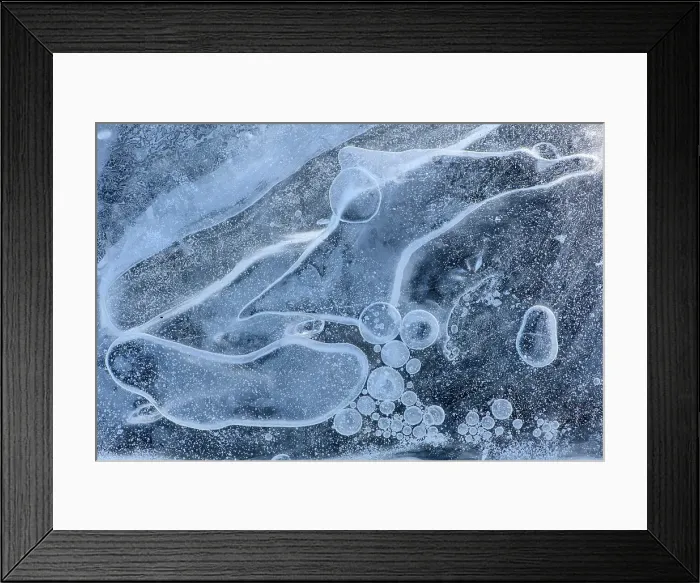 Framed Print : Georgian Bay shoreline in late winter. Ice patterns, Parry Sound, Ontario, Canada, Parry Sound, Ontario, Canada
