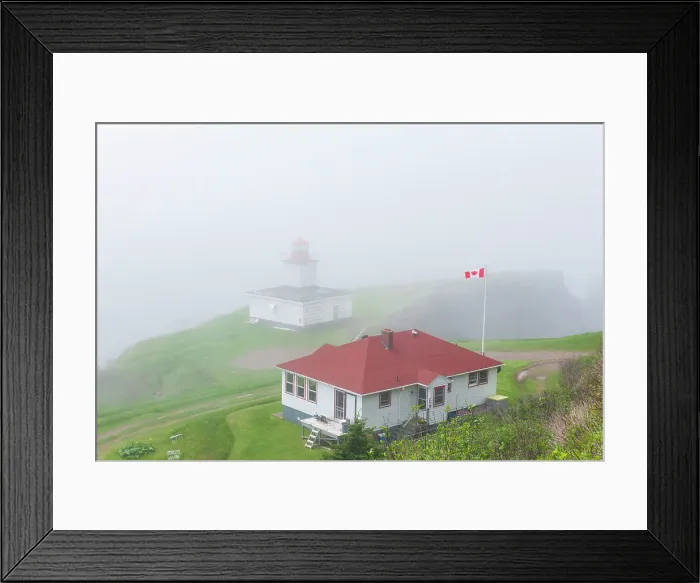 Framed Print : Cape D'Or Lighthouse and lighkeeper's dwellings on the Bay of Fundy. Cape d'Or near Advocate, Nova Scotia, Canada Framed Print : Cape D'Or Lighthouse and lighkeeper's dwellings on the Bay of Fundy. Cape d'Or near Advocate, Nova Scotia, Canada