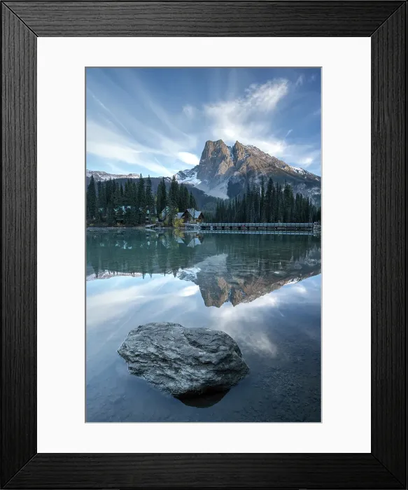 Framed Print : Mount Burgess reflected in Emerald Lake, Yoho National Park, British Columbia, Canada. Autumn (October) 2024 Framed Print : Mount Burgess reflected in Emerald Lake, Yoho National Park, British Columbia, Canada. Autumn (October) 2024