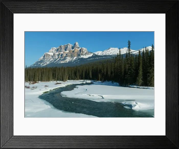 Framed Print : Bow River and Castle Mountain. Bow Valley Banff National Park, Alberta, Canada Framed Print : Bow River and Castle Mountain. Bow Valley Banff National Park, Alberta, Canada
