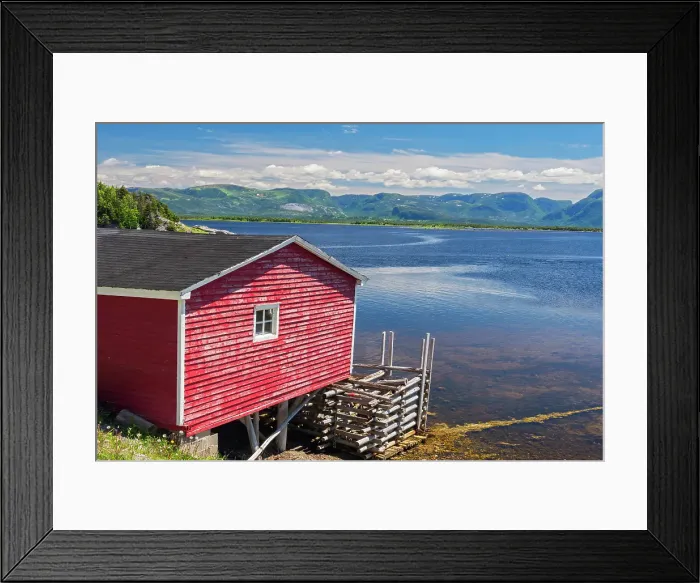 Framed Print : Building and distant view of the Long Range Mountains Near St. Paul's Inlet Newfoundland and Labrador, Canada Framed Print : Building and distant view of the Long Range Mountains Near St. Paul's Inlet Newfoundland and Labrador, Canada