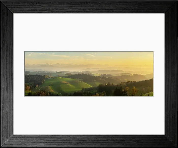 Framed Print : Fields and hills of the Emmental, Berner Oberland, Switzerland Framed Print : Fields and hills of the Emmental, Berner Oberland, Switzerland