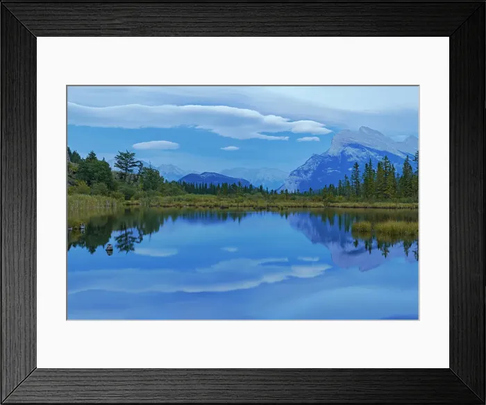 Framed Print : Reflection of Mt. Rundle and Vermilion Lakes at dusk, Banff National Park, Alberta, Canada Framed Print : Reflection of Mt. Rundle and Vermilion Lakes at dusk, Banff National Park, Alberta, Canada