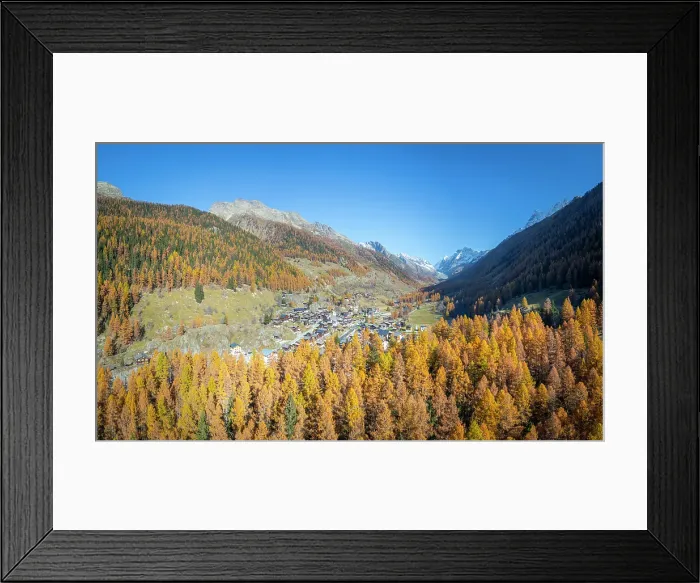 Framed Print : Blatten village & Lotschental Valley, Valais, Switzerland Framed Print : Blatten village & Lotschental Valley, Valais, Switzerland