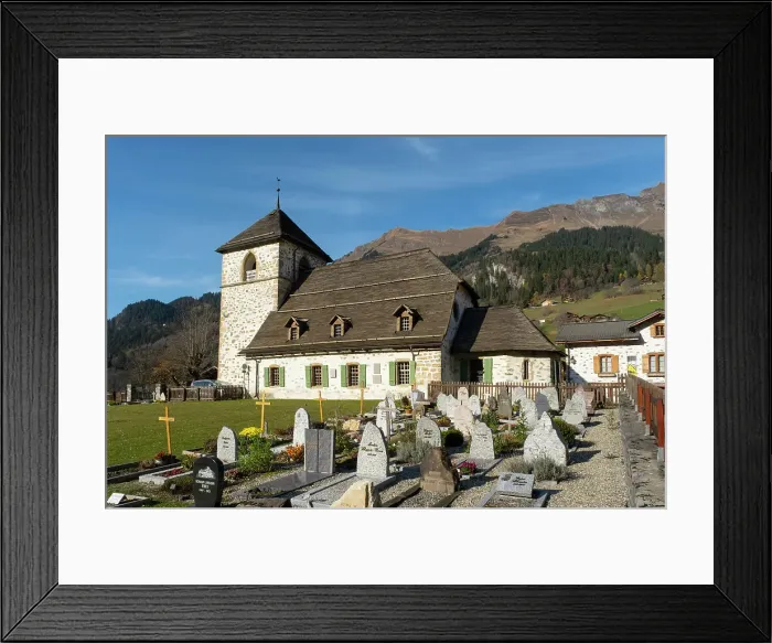 Framed Print : Temple de Vers-l'Eglise, Vers-l'Eglise (near Les Diablerets), Vaud, Switzerland Framed Print : Temple de Vers-l'Eglise, Vers-l'Eglise (near Les Diablerets), Vaud, Switzerland