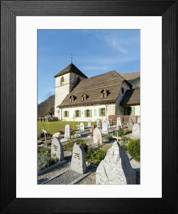 Framed Print : Temple de Vers-l'Eglise, Vers-l'Eglise (near Les Diablerets), Vaud, Switzerland Framed Print : Temple de Vers-l'Eglise, Vers-l'Eglise (near Les Diablerets), Vaud, Switzerland