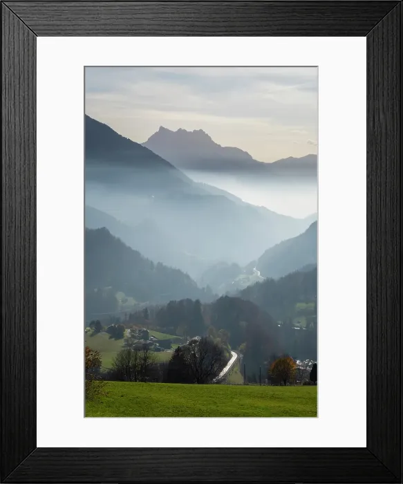 Framed Print : Dents du Midi from Le Sepey, La Grande Eau valley, Vaud, Switzerland