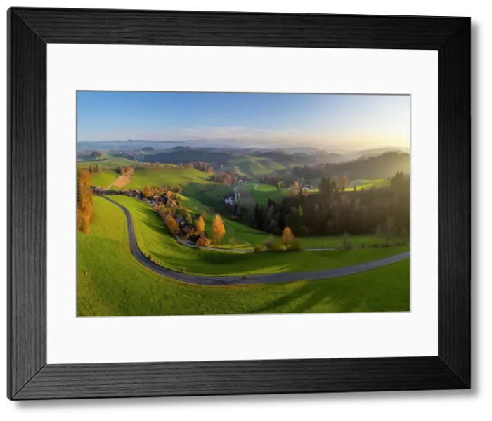 Framed Print : Fields and hills of the Emmental, Berner Oberland, Switzerland Framed Print : Fields and hills of the Emmental, Berner Oberland, Switzerland
