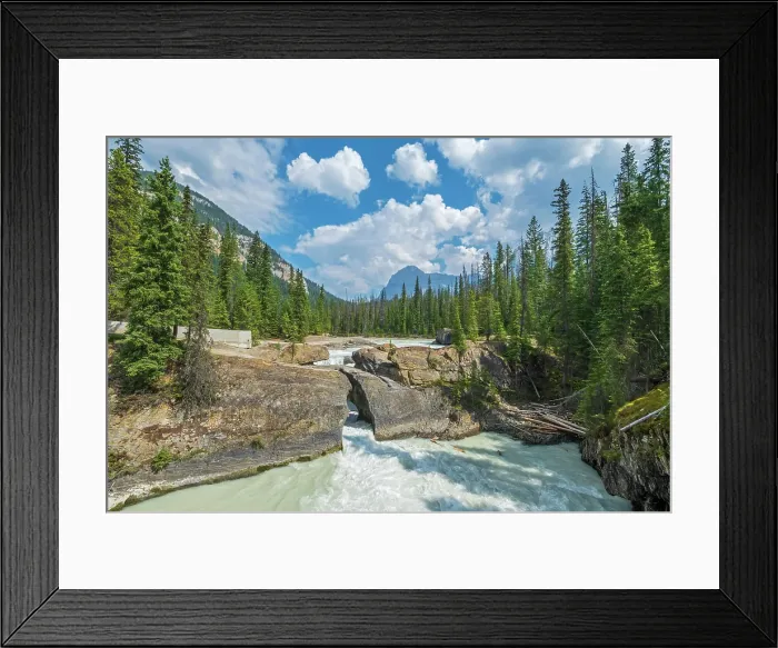 Framed Print : The Kicking Horse River formed by the erosion of the limestone rock that created The Natural Bridge. Yoho National Park, British Columbia, Canada Framed Print : The Kicking Horse River formed by the erosion of the limestone rock that created The Natural Bridge. Yoho National Park, British Columbia, Canada