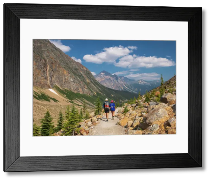 Framed Print : Hikers on path along the Edith Cavell Trail. Jasper National Park, Alberta, Canada Framed Print : Hikers on path along the Edith Cavell Trail. Jasper National Park, Alberta, Canada