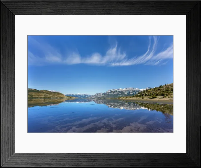 Framed Print : Clouds reflected in Jasper Lake (Athabasca River). Jasper National Park, Alberta, Canada Framed Print : Clouds reflected in Jasper Lake (Athabasca River). Jasper National Park, Alberta, Canada
