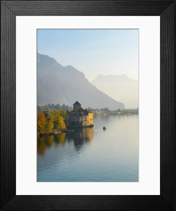 Framed Print : Chateau de Chillon, Dents du Midi & Lake Geneva (Lac Leman), Vaud, Switzerland Framed Print : Chateau de Chillon, Dents du Midi & Lake Geneva (Lac Leman), Vaud, Switzerland