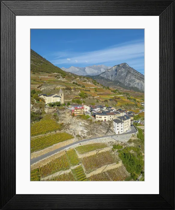 Framed Print : Saillon, Rhone Valley, Valais, Switzerland Framed Print : Saillon, Rhone Valley, Valais, Switzerland