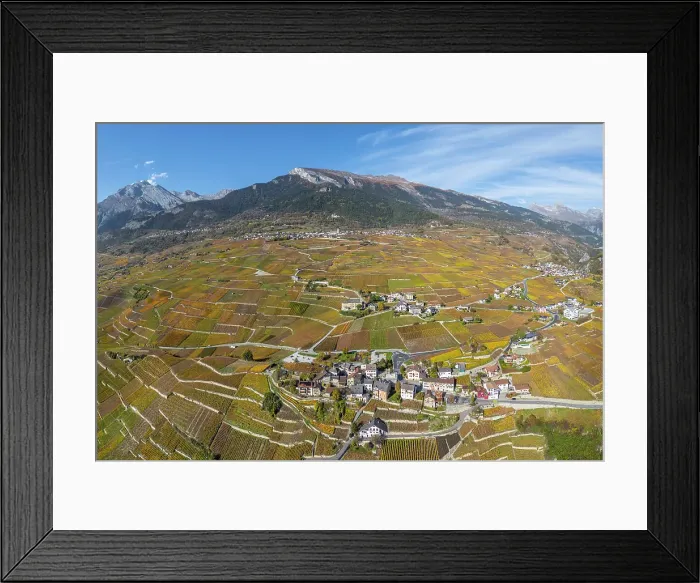 Framed Print : Vineyards above Vetroz, near Sion, Rhone Valley, Valais, Switzerland