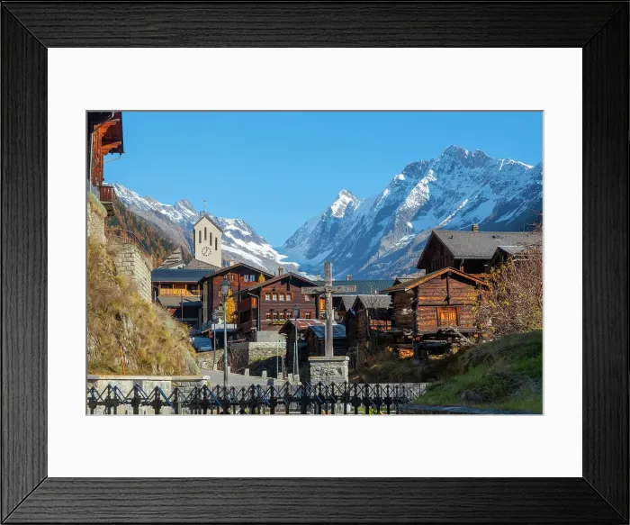 Framed Print : Blatten village, Lotschental Valley, Valais, Switzerland Framed Print : Blatten village, Lotschental Valley, Valais, Switzerland