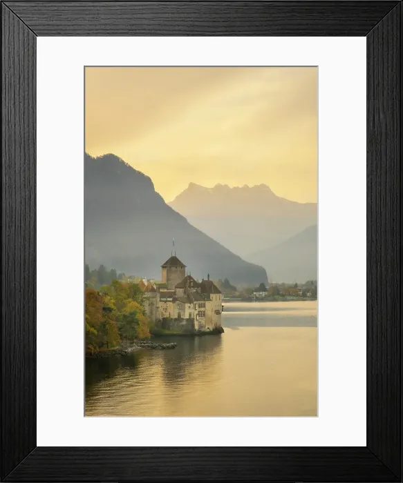 Framed Print : Chateau de Chillon, Dents du Midi & Lake Geneva (Lac Leman), Vaud, Switzerland Framed Print : Chateau de Chillon, Dents du Midi & Lake Geneva (Lac Leman), Vaud, Switzerland