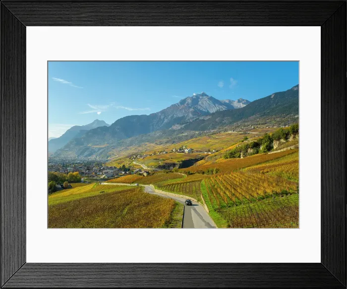 Framed Print : Vineyards above Vetroz, near Sion, Rhone Valley, Valais, Switzerland Framed Print : Vineyards above Vetroz, near Sion, Rhone Valley, Valais, Switzerland