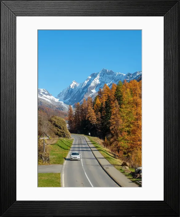 Framed Print : Road in Lotschental Valley, Valais, Switzerland Framed Print : Road in Lotschental Valley, Valais, Switzerland