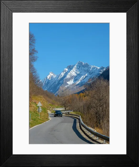 Framed Print : Road in Lotschental Valley, Valais, Switzerland Framed Print : Road in Lotschental Valley, Valais, Switzerland