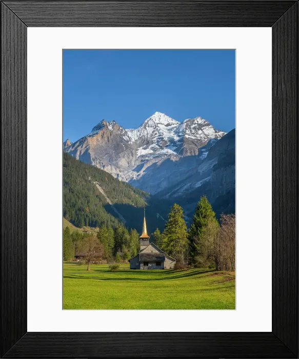 Framed Print : Kandersteg and Blumlisalp mountain, Berner Oberland, Switzerland Framed Print : Kandersteg and Blumlisalp mountain, Berner Oberland, Switzerland