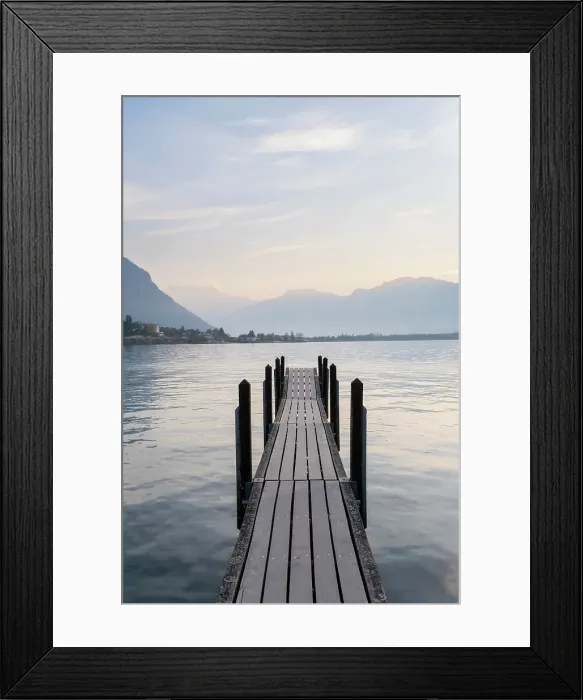 Framed Print : Jetty on Lake Geneva (Lac Leman), Vaud, Switzerland Framed Print : Jetty on Lake Geneva (Lac Leman), Vaud, Switzerland