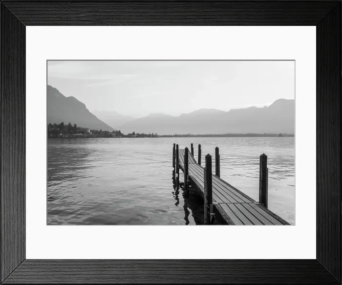 Framed Print : Jetty on Lake Geneva (Lac Leman), Vaud, Switzerland Framed Print : Jetty on Lake Geneva (Lac Leman), Vaud, Switzerland