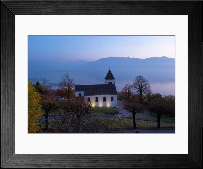 Framed Print : Chapelle St.-Joseph du Mont-Pelerin above Vevey, Vaud, Switzerland Framed Print : Chapelle St.-Joseph du Mont-Pelerin above Vevey, Vaud, Switzerland