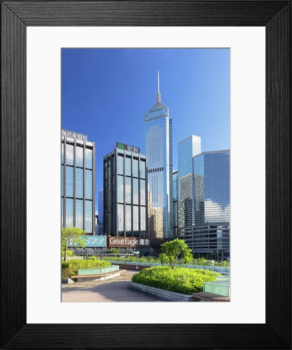 Framed Print : Central Plaza and skyscrapers from rooftop of Wan Chai Pier, Wan Chai, Hong Kong Framed Print : Central Plaza and skyscrapers from rooftop of Wan Chai Pier, Wan Chai, Hong Kong