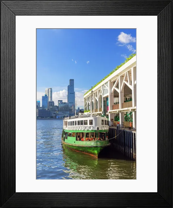Framed Print : Wan Chai pier and Kowloon skyline, Wan Chai, Hong Kong Island, Hong Kong Framed Print : Wan Chai pier and Kowloon skyline, Wan Chai, Hong Kong Island, Hong Kong