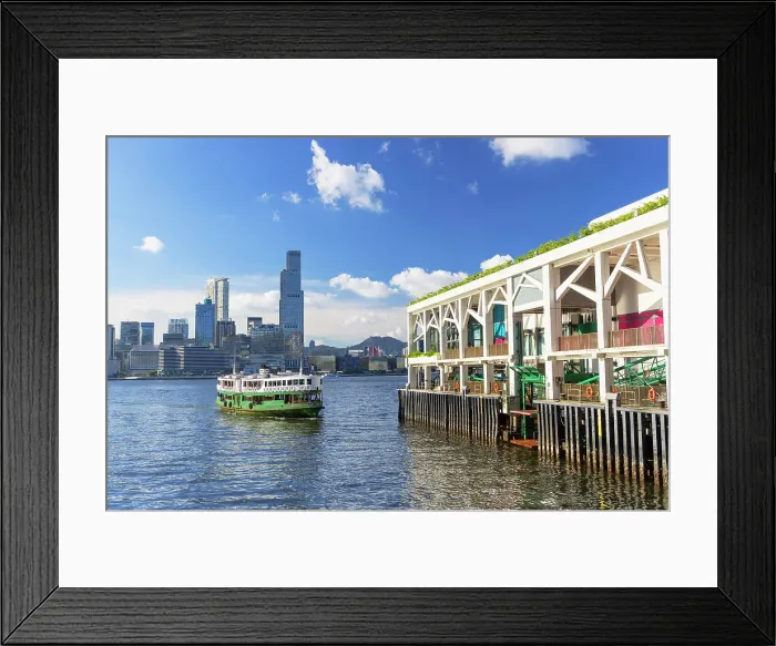 Framed Print : Wan Chai pier and Kowloon skyline, Wan Chai, Hong Kong Island, Hong Kong Framed Print : Wan Chai pier and Kowloon skyline, Wan Chai, Hong Kong Island, Hong Kong
