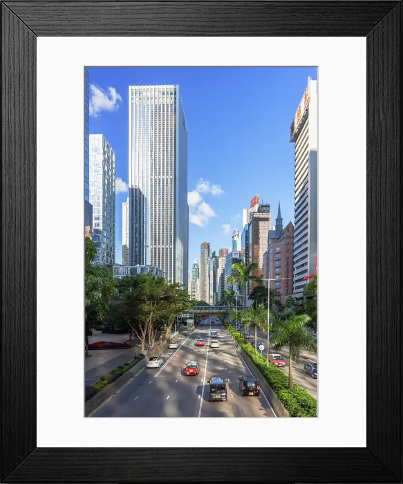Framed Print : Traffic and skyscrapers, Wan Chai, Hong Kong Island, Hong Kong Framed Print : Traffic and skyscrapers, Wan Chai, Hong Kong Island, Hong Kong