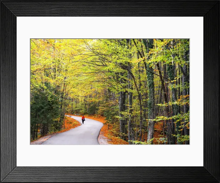 Framed Print : Woman walking at Plitvice Lakes, Croatia. (MR) Framed Print : Woman walking at Plitvice Lakes, Croatia. (MR)
