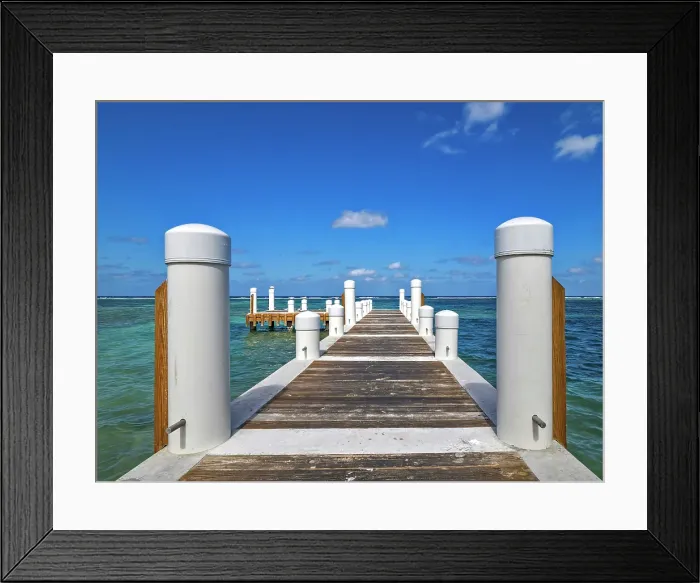 Framed Print : Pier on North Side, Grand Cayman, Cayman Islands, British West Indies