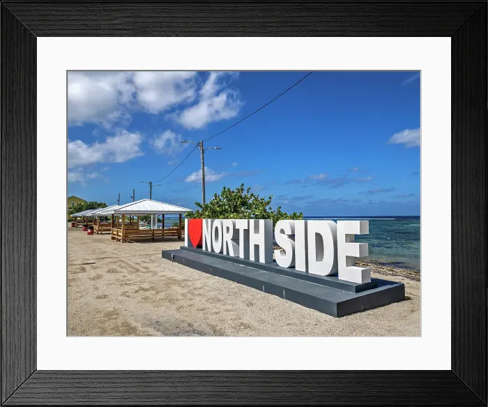 Framed Print : I Love North Side Sign on Grand Cayman, Cayman Islands, British West Indies
