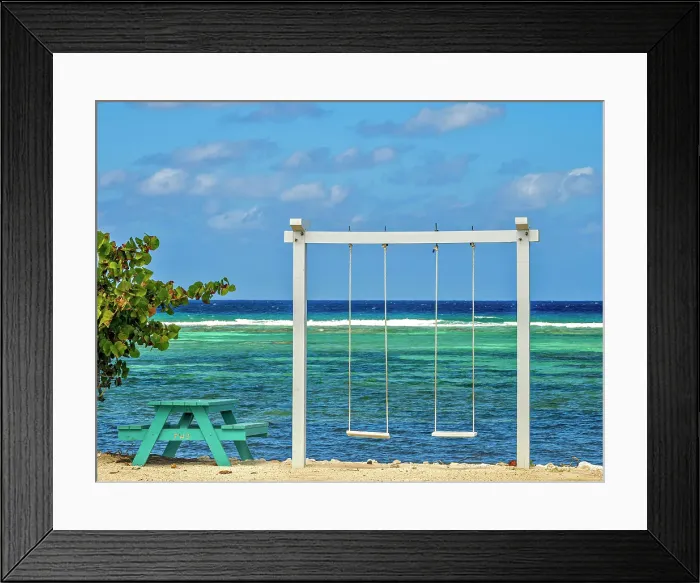 Framed Print : Swing set on North Side on Grand Cayman, Cayman Islands, British West Indies