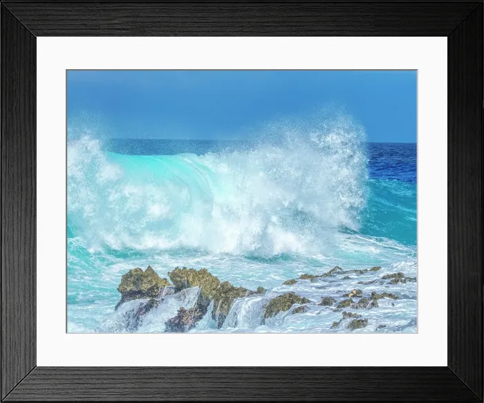 Framed Print : Rough ocean conditions on the Caribbean Sea on Grand Cayman's West End, Cayman Islands, British West Indies Framed Print : Rough ocean conditions on the Caribbean Sea on Grand Cayman's West End, Cayman Islands, British West Indies