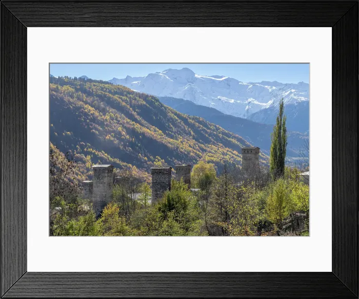 Framed Print : Defensive towers near Mestia, Upper Svaneti (Zemo Svaneti), Georgia Framed Print : Defensive towers near Mestia, Upper Svaneti (Zemo Svaneti), Georgia