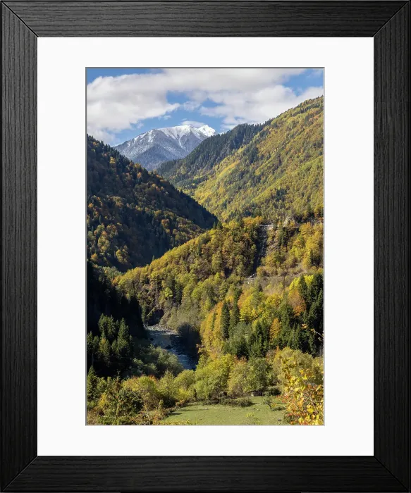 Framed Print : Enguri river valley in the autumn, Mestia, Upper Svaneti (Zemo Svaneti), Georgia Framed Print : Enguri river valley in the autumn, Mestia, Upper Svaneti (Zemo Svaneti), Georgia