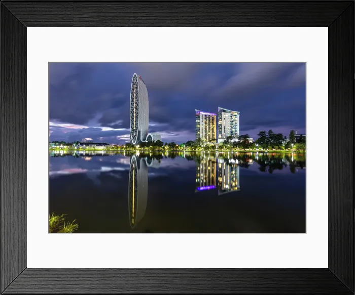 Framed Print : Mariott building & Hilton hotel on Nurigeli Lake at night, Batumi, Black Sea, Georgia Framed Print : Mariott building & Hilton hotel on Nurigeli Lake at night, Batumi, Black Sea, Georgia